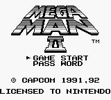 Mega Man II Game Boy title screen