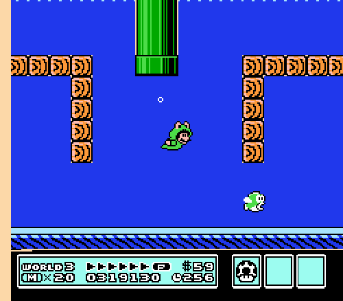 Super Mario Bros. 3 NES screenshot Frog suit
