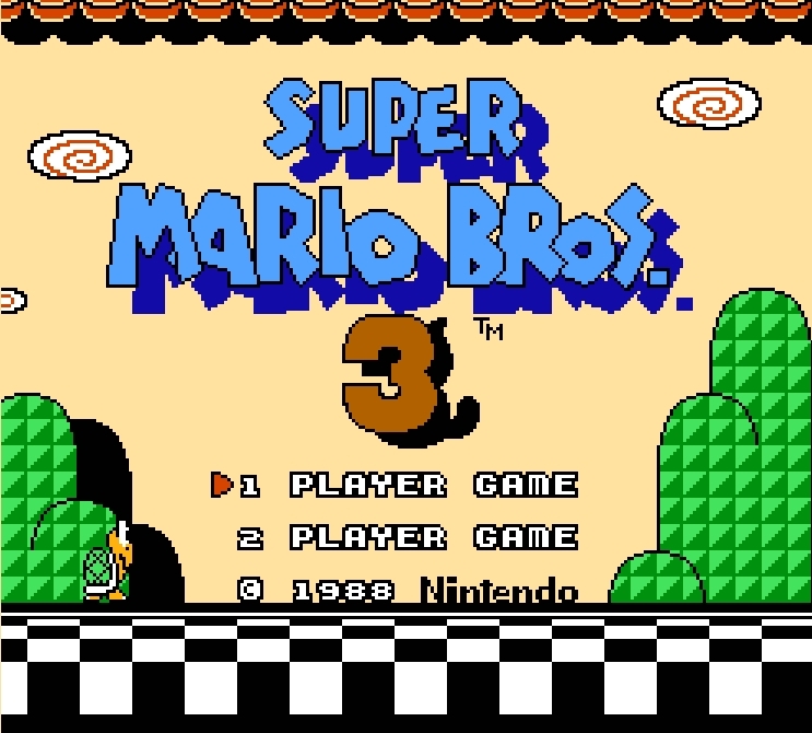 Super Mario Bros. 3 NES screenshot title screen