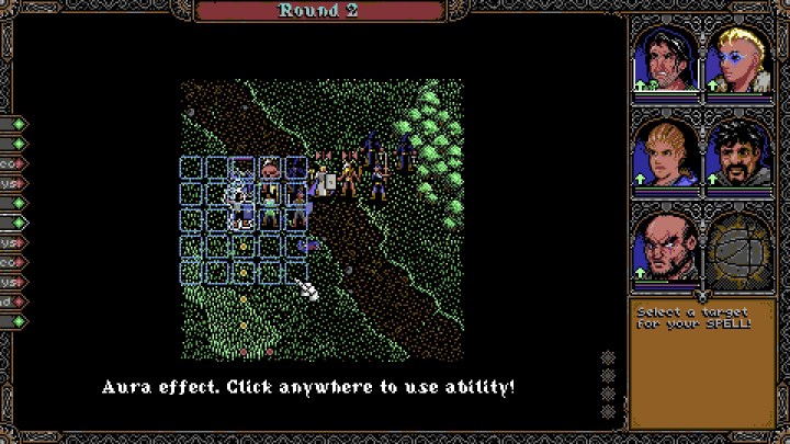 Screenshot of Skald's combat screen and system