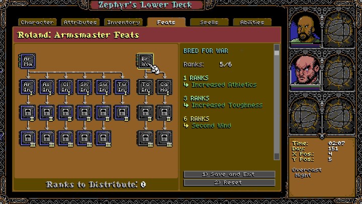 Screenshot of Skald's skill tree